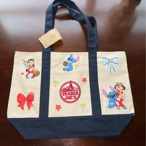 Stitch Trader Joe’s Canvas Tote Bag - Cream and Blue